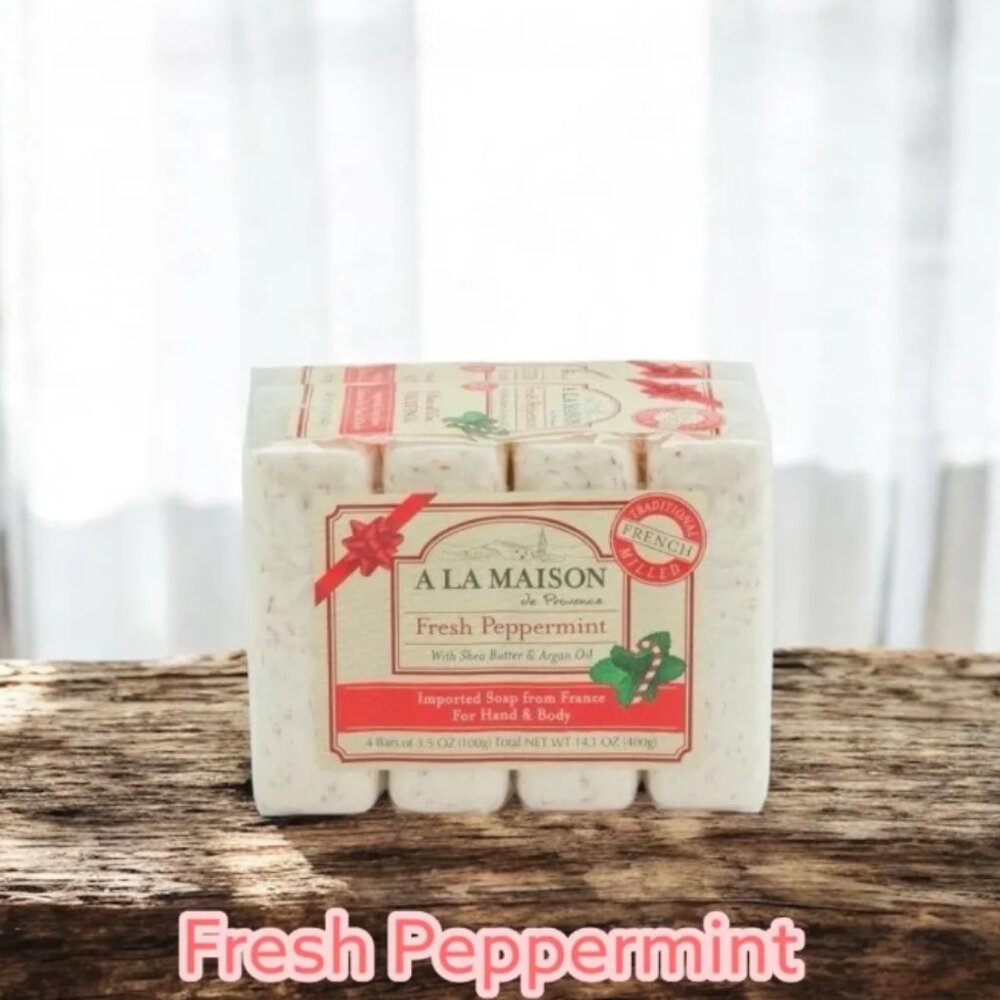 A La Maison Fresh Peppermint Soap | 4-Pack | NWT